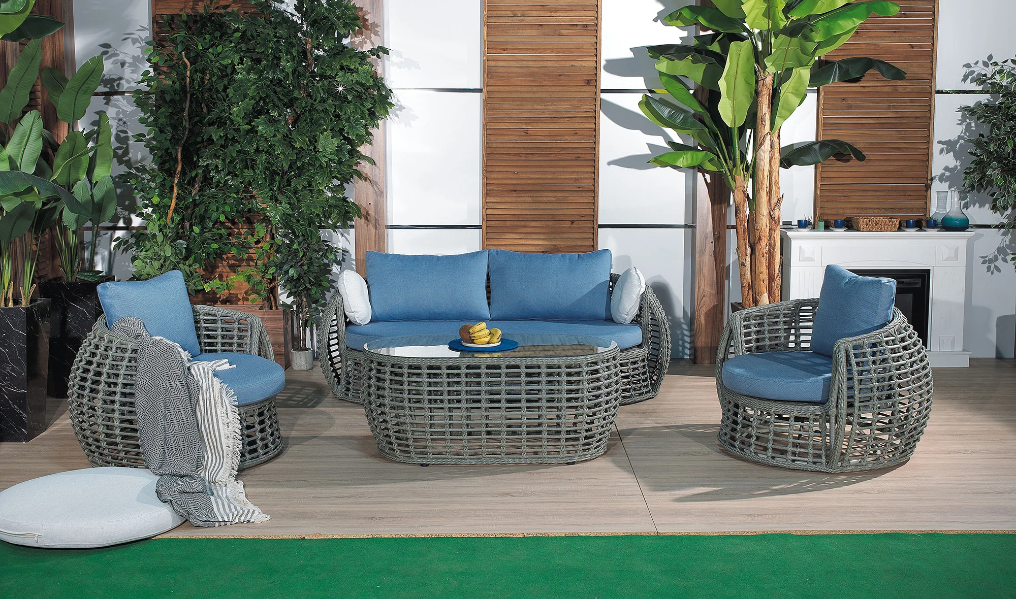 Lucas Bahçe Koltuk Takımı - Füme