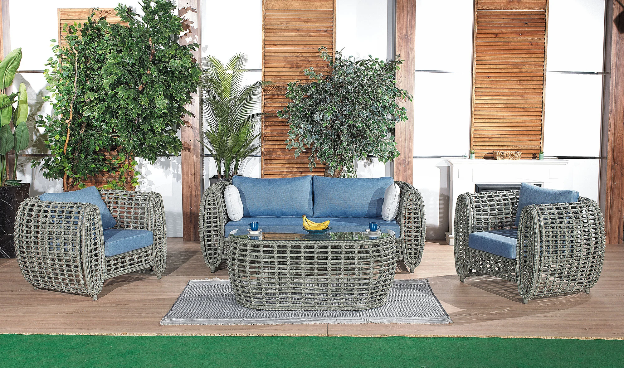 Rosa Bahçe Koltuk Takımı - Füme