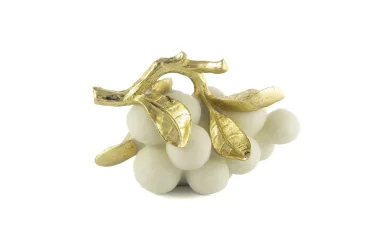 Gold Yapraklı Üzüm Resin Dekor 25x17 cm