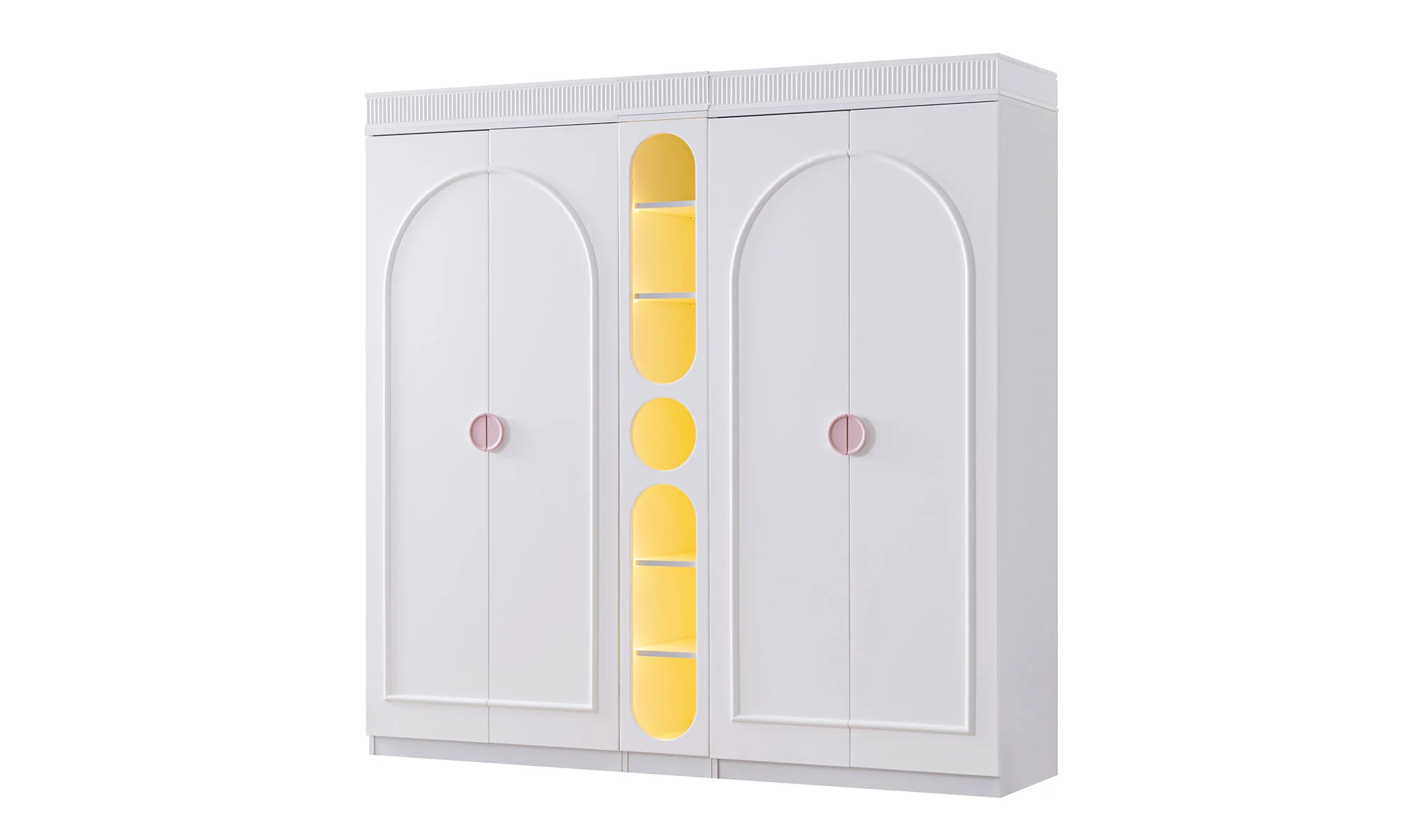 Aries 4 Kapılı Gardrop - Pembe