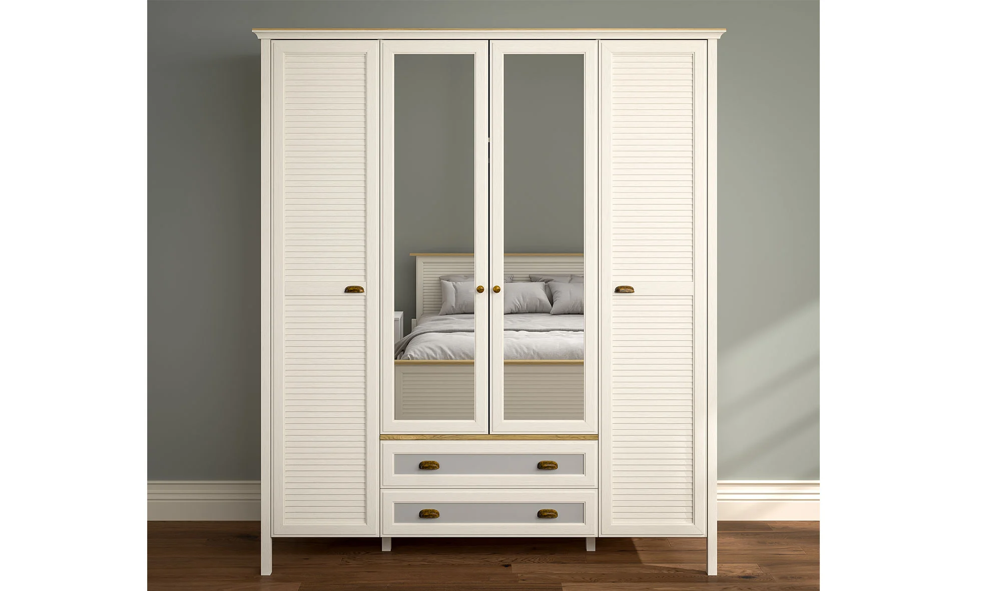 Atlantis 4 Kapılı Gardrop - Çekmeceli