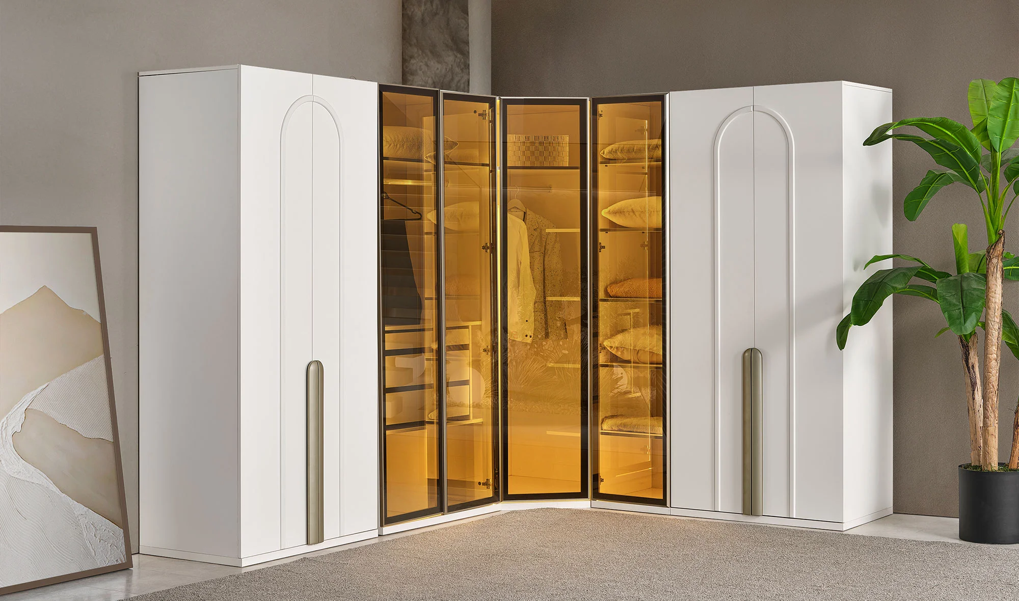 Gordion Gardrop - Köşe Dolapl? - Beyaz