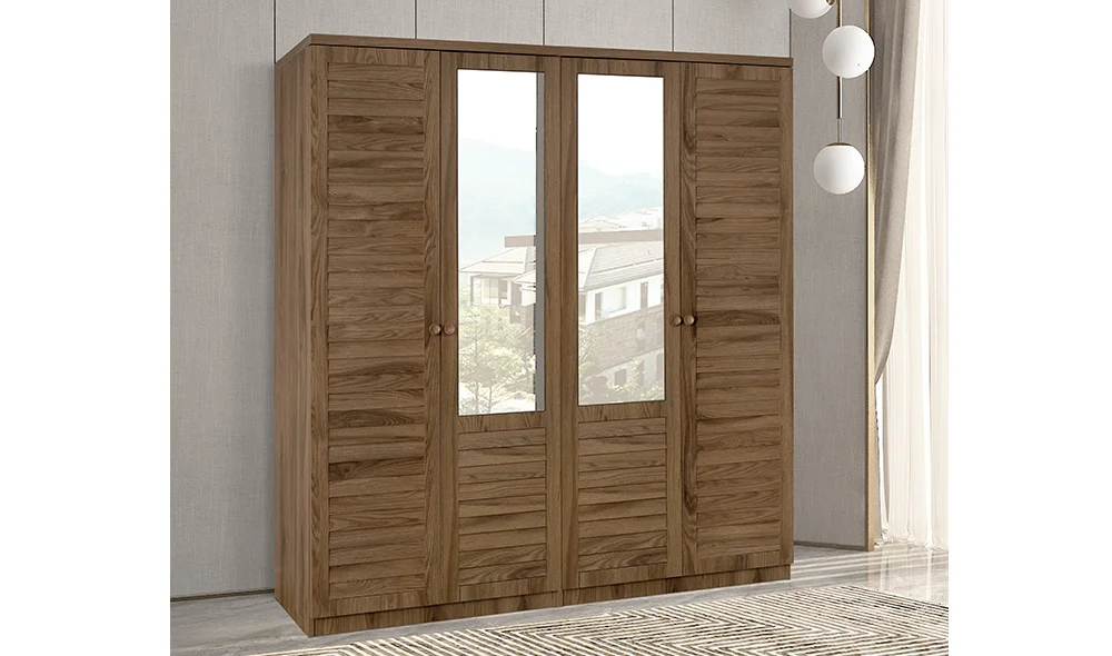 Justo Ceviz Gardrop - 4 Kapılı