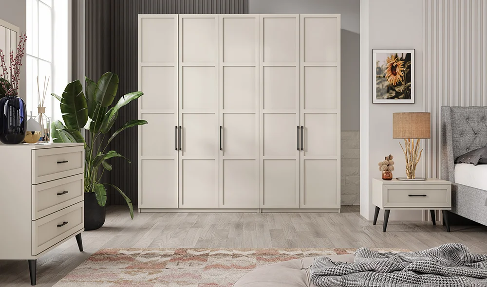 Liya 5 Kapılı Gardrop - Bej