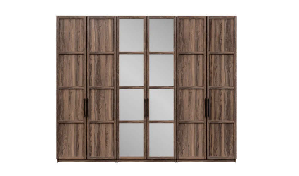 Liya 6 Kapılı Gardrop - Ceviz