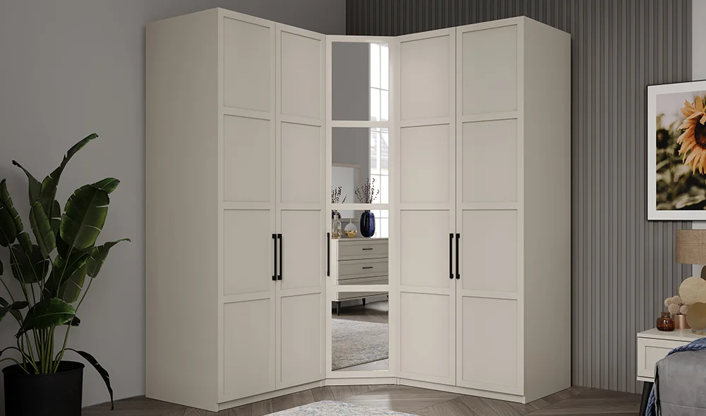 Liya Köşe Gardrop - Bej