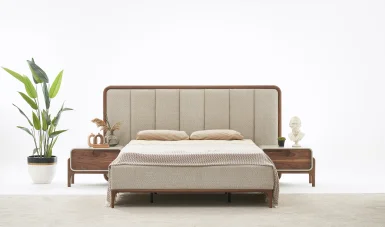 Motif Bazalı Karyola ve Başlık
