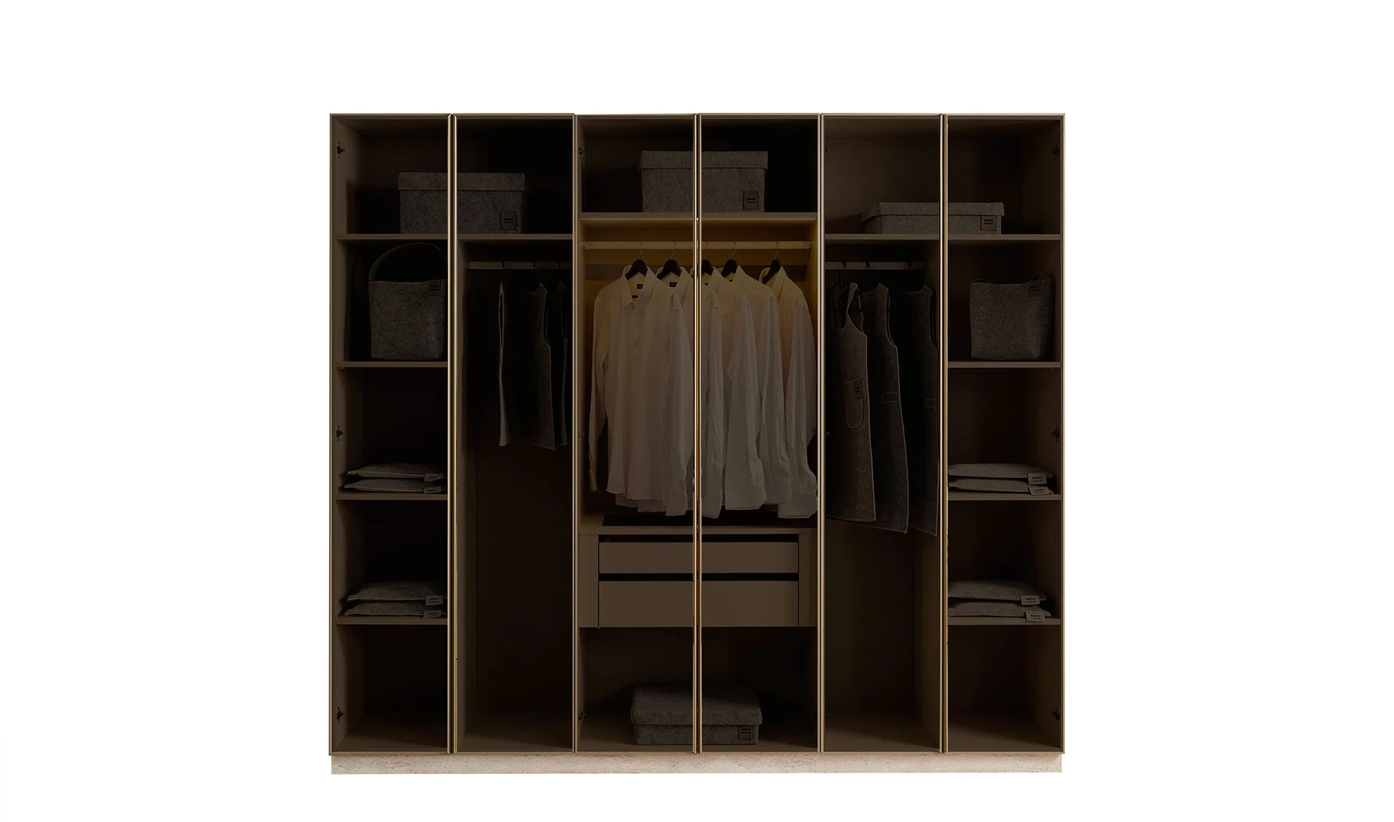 Oliver 6 Kapılı Gardrop - Cam Kapakl?