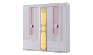 Rumba 4 Kapılı Gardrop - Pembe
