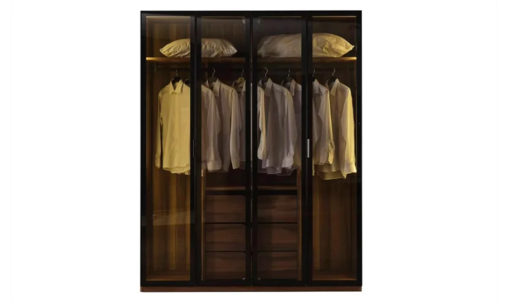 Suare Ceviz 180lik Çekmeceli Dolap