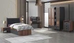 Gardırop + Karyola + Çalışma Masası + Komodin