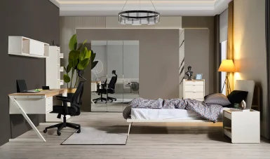 Moderno Genç Odası - 3 Kapılı Aynalı