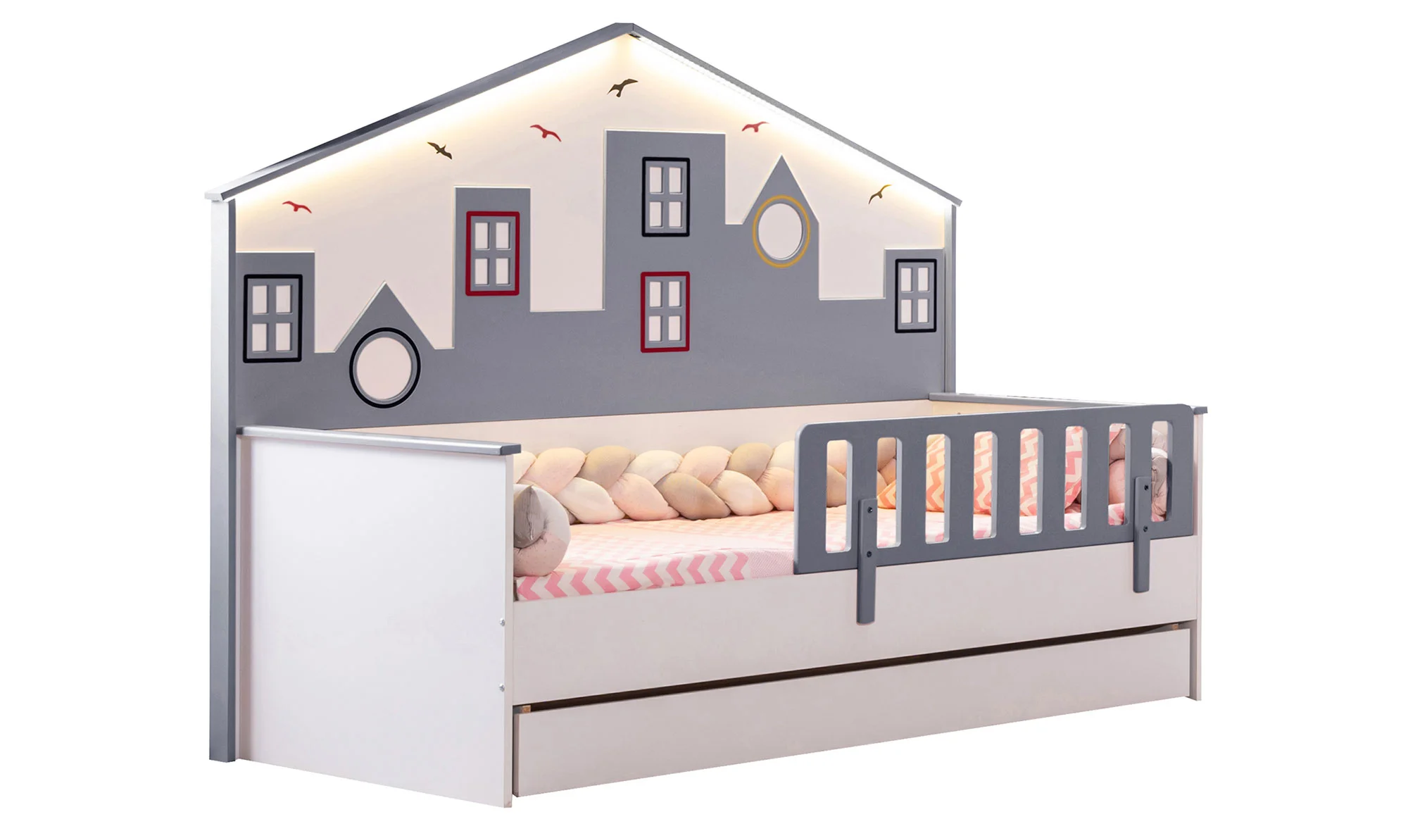 Ozzo Montessori Karyola - Gri