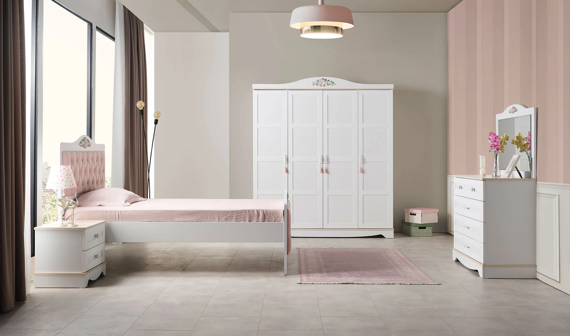 Pink Genç Odası - 4 Kapılı