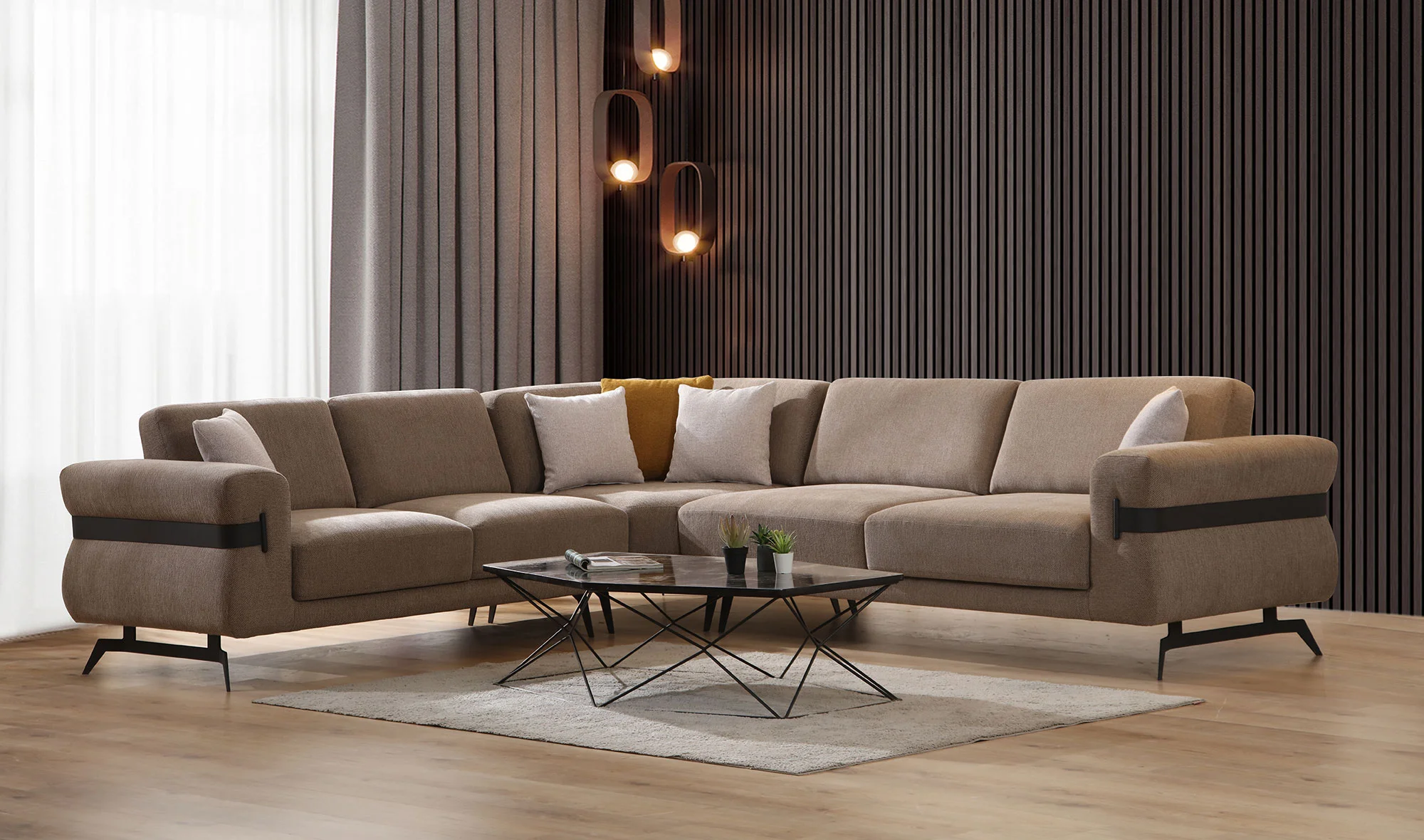 Laremy Köşe Takımı - Bej