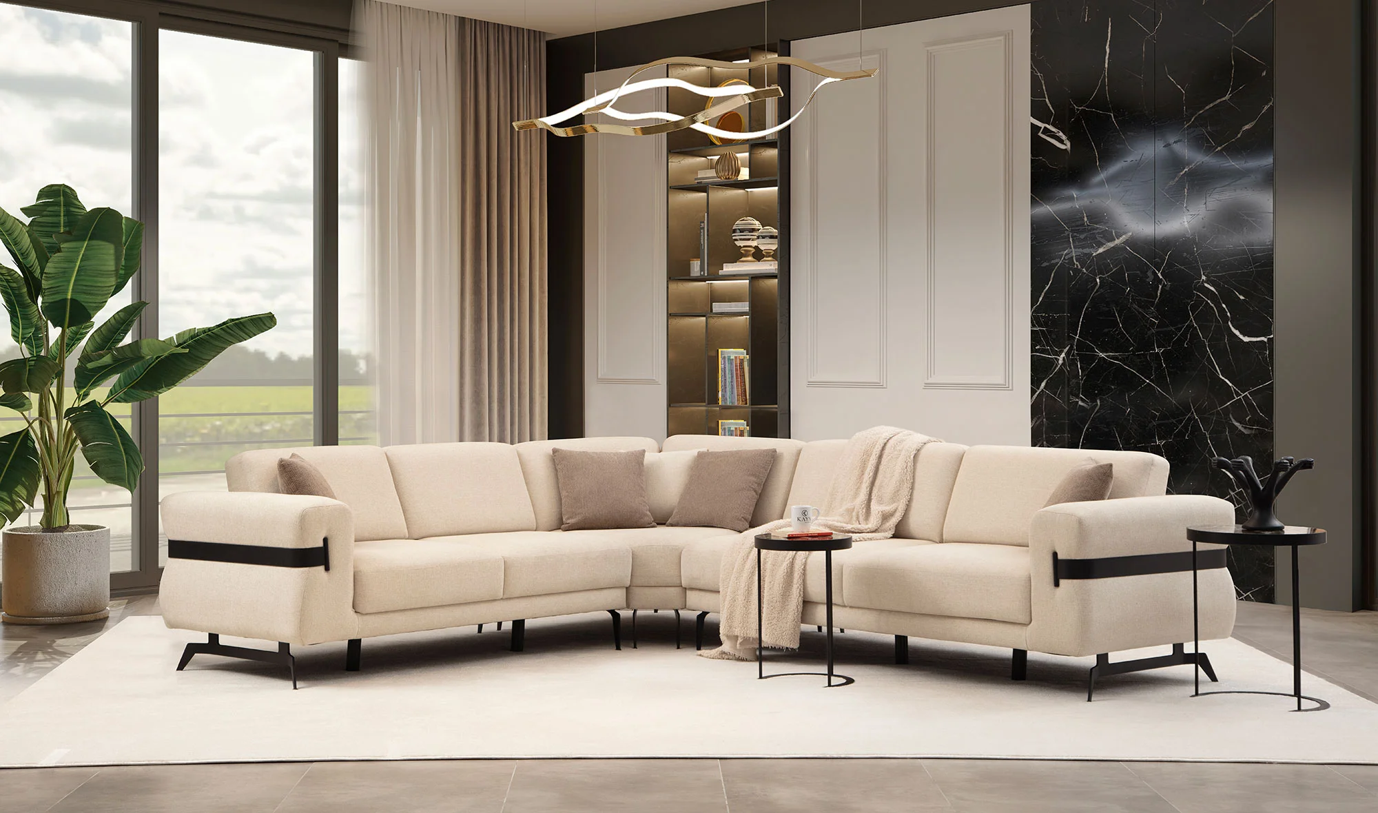 Laremy Köşe Takımı - Krem