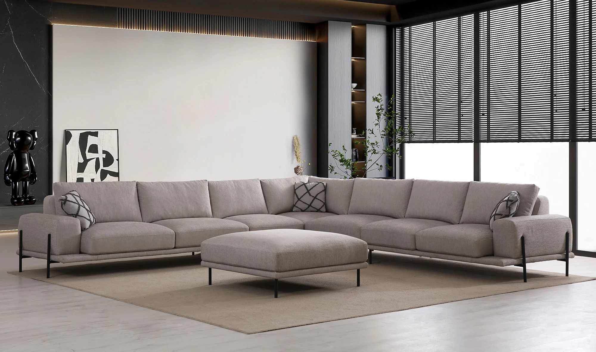 Merina Köşe Takımı - Large - Siyah