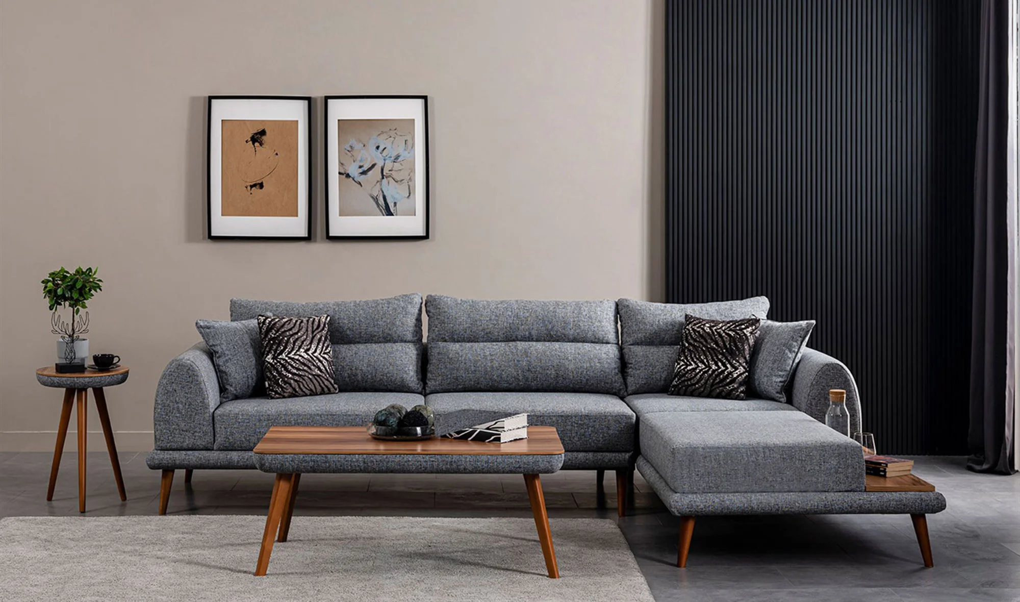 Tiara Köşe Takımı - Gri