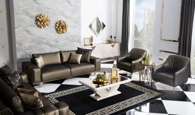 Alfa Wohnzimmer-Set Braun