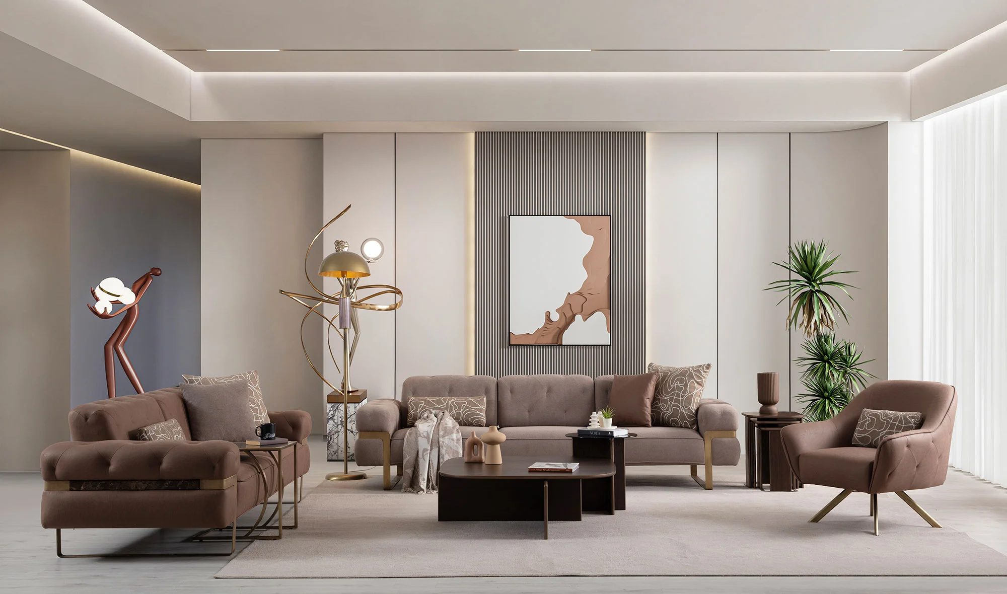 Almoda Koltuk Takımı - Kahve