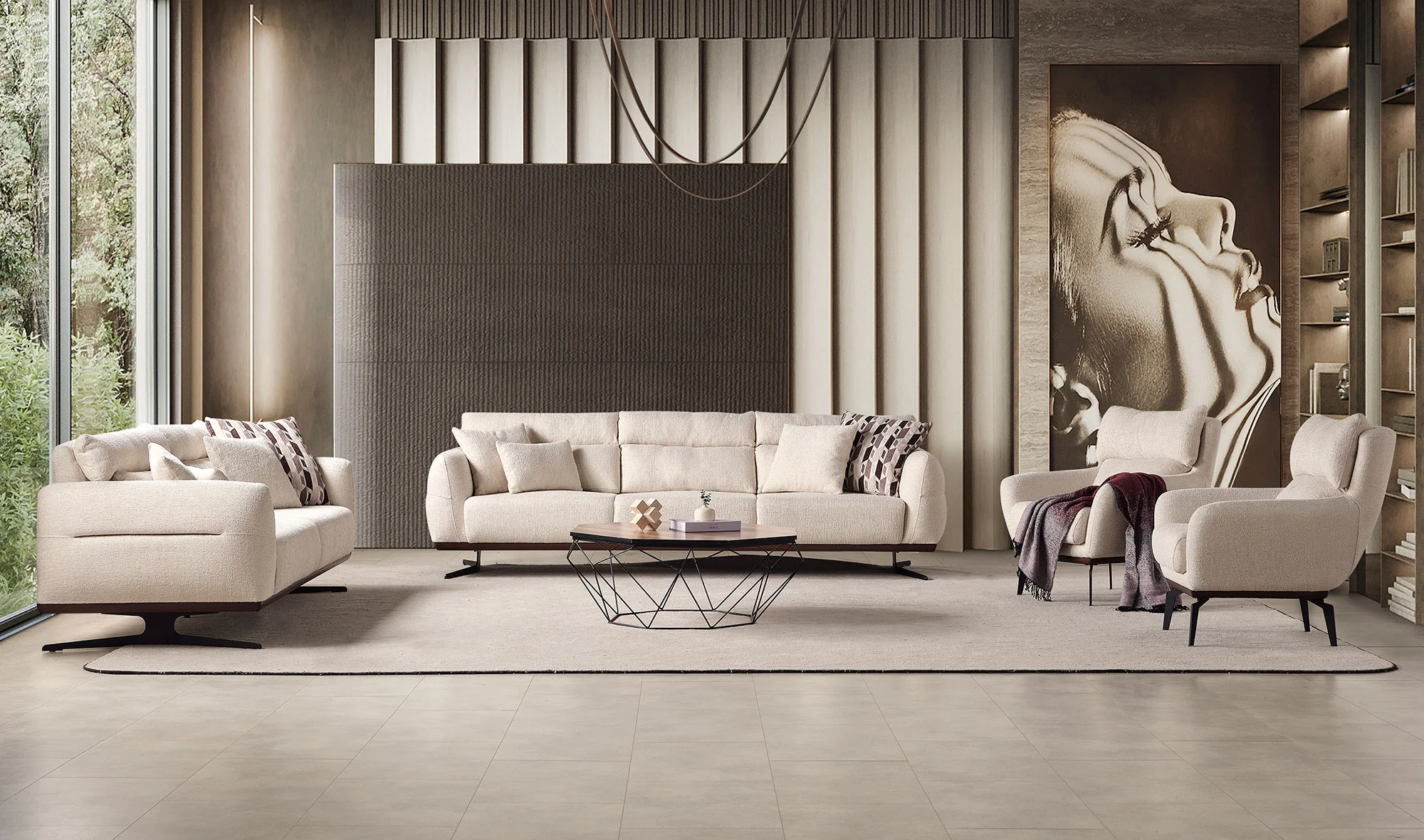 Becky Koltuk Takımı - Krem