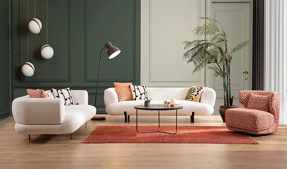 Brown Koltuk Takımı - Krem Pembe