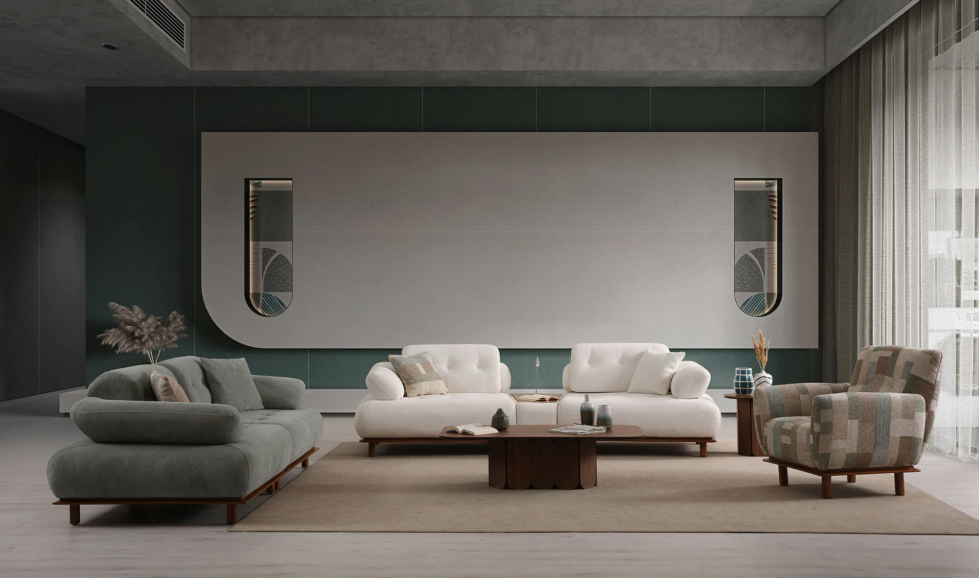 Girne Koltuk Takımı - Beyaz