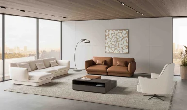 Kestel Köşeli Koltuk Takımı - Kahve