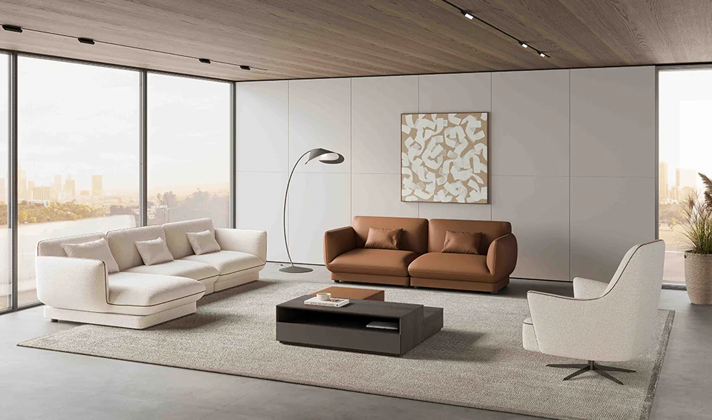 Kestel Köşeli Koltuk Takımı - Kahve