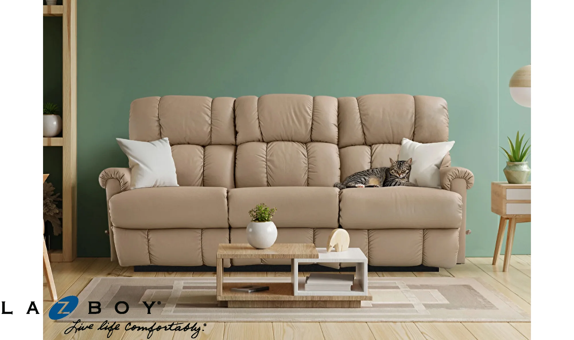 La-Z-Boy Pinnacle Madras Üçlü TV Koltuğu - Mushroom