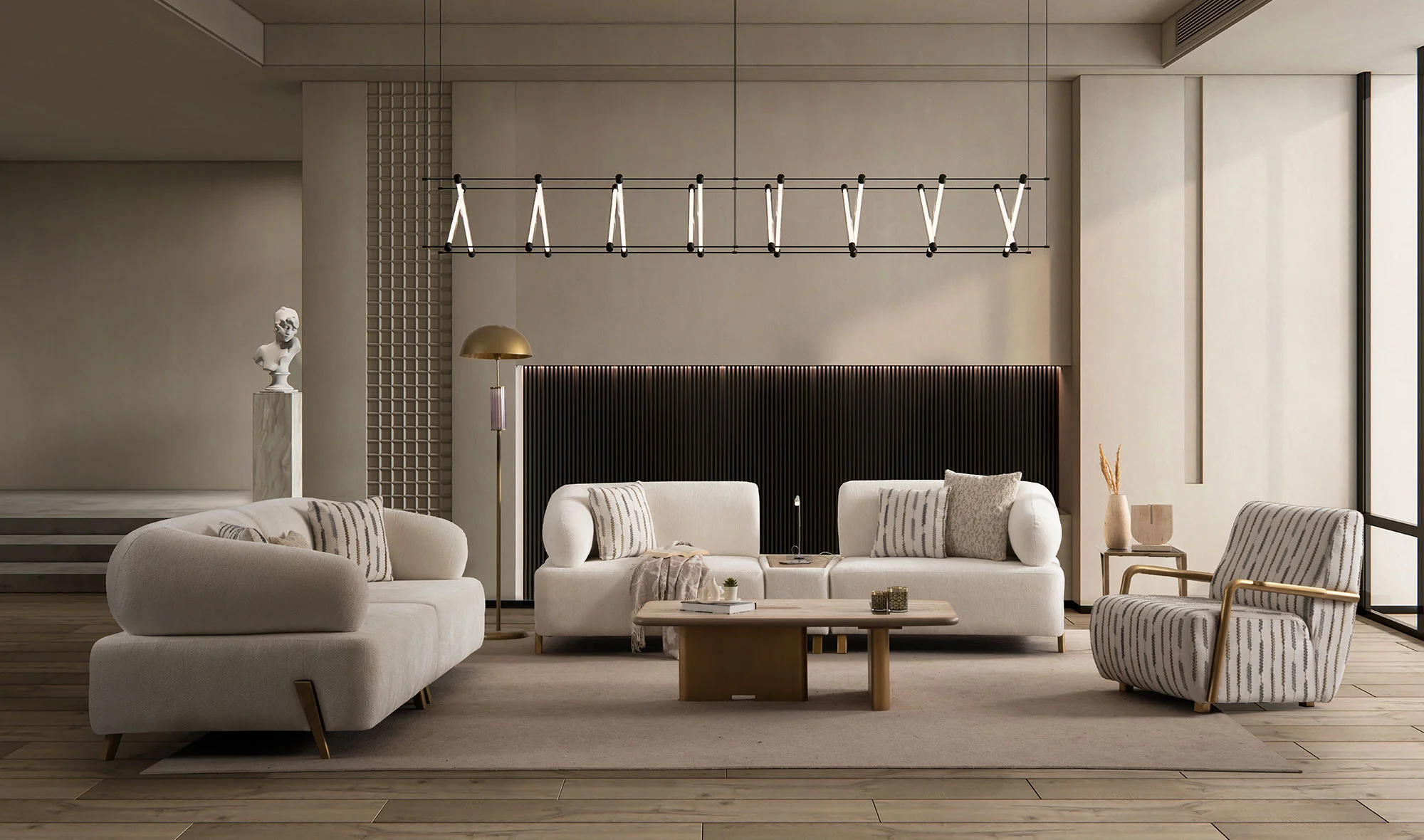 Ramona Koltuk Takımı - Antik Gold