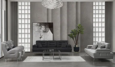 Vienay Siyah - Gri Koltuk Takımı