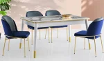 Beyaz Masa + 4 Adet Lacivert Sandalye
