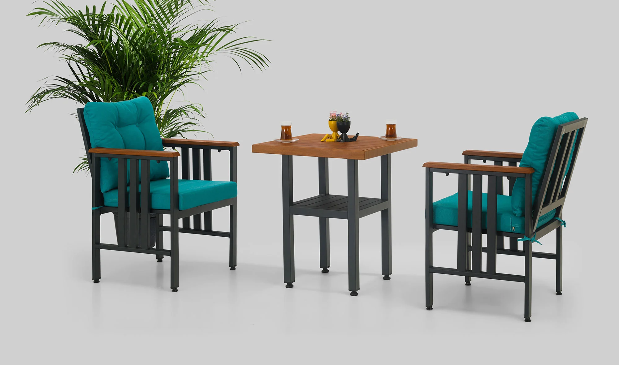 Alexis Balkon - Bahçe Çay Seti - Turkuaz