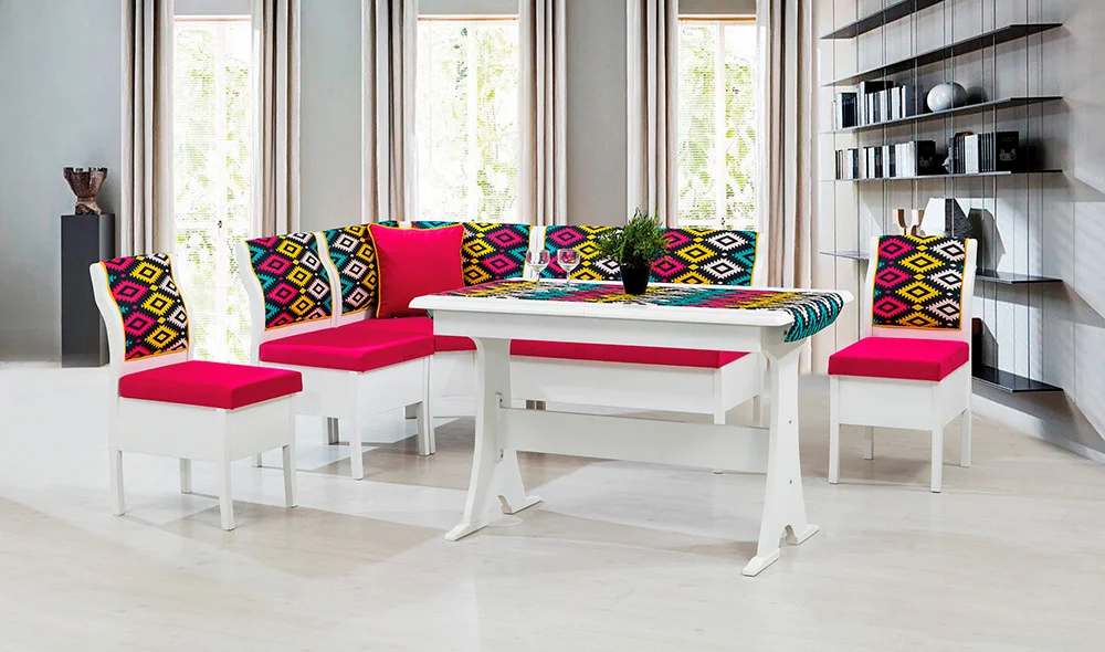 Aras Mutfak Köşe Takımı - Pembe