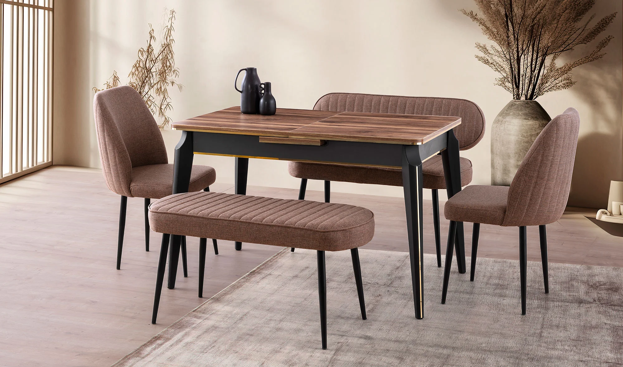 Boston Yemek Masas? Takımı - Ceviz