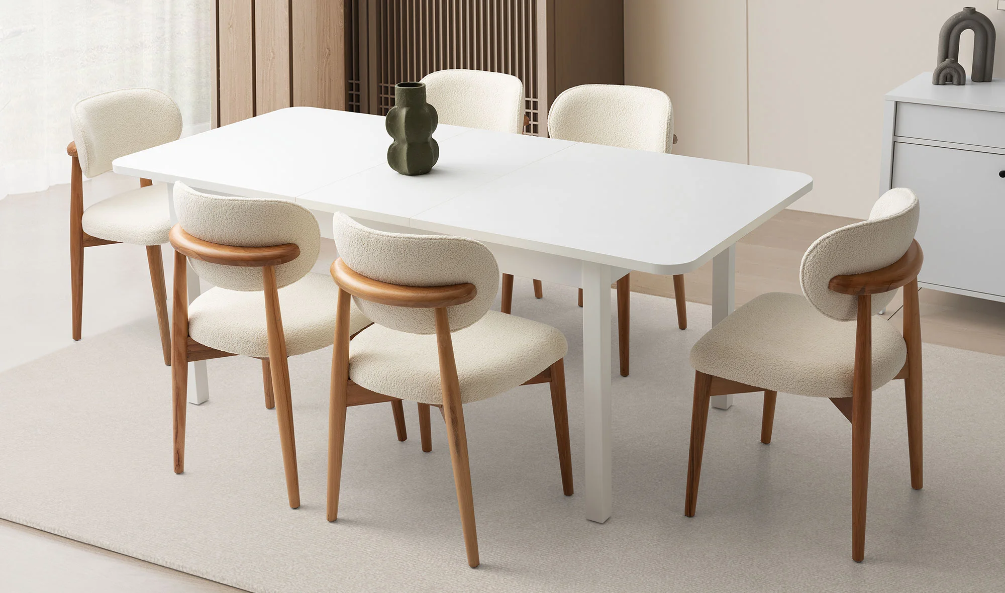 Vienza Yemek Masas? Takımı - Beyaz