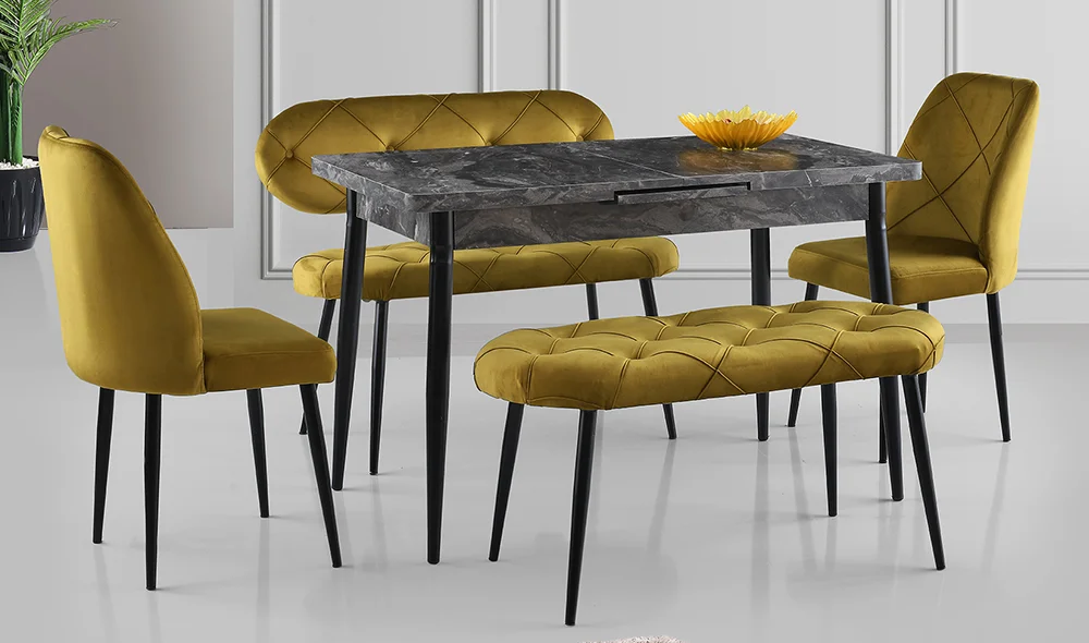 Ye?il Kapitoneli Yemek Masas? Takımı V2