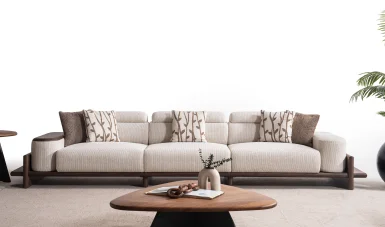 Alya Beşli Kanepe - Krem