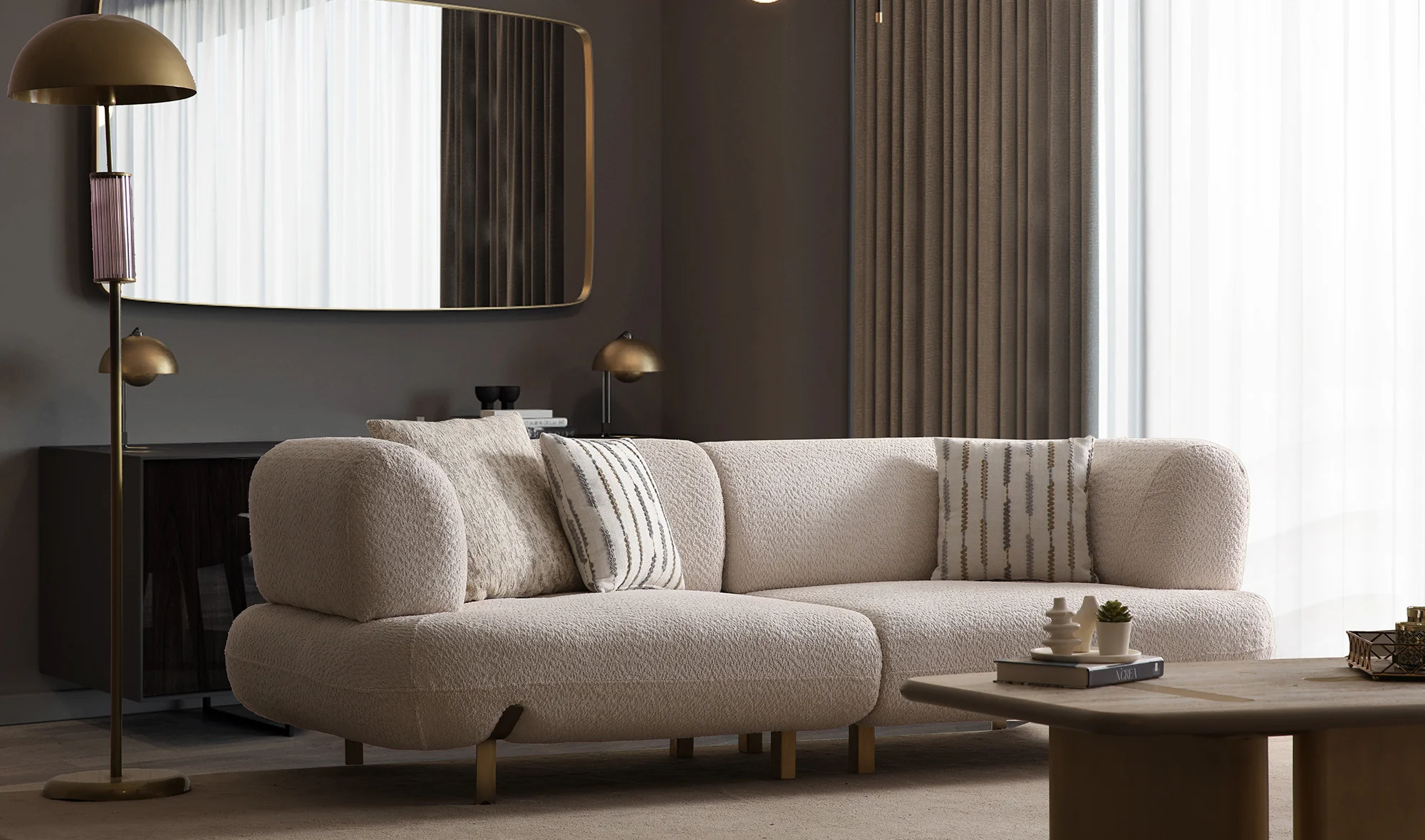 Brown Kanepe - Antik Gold