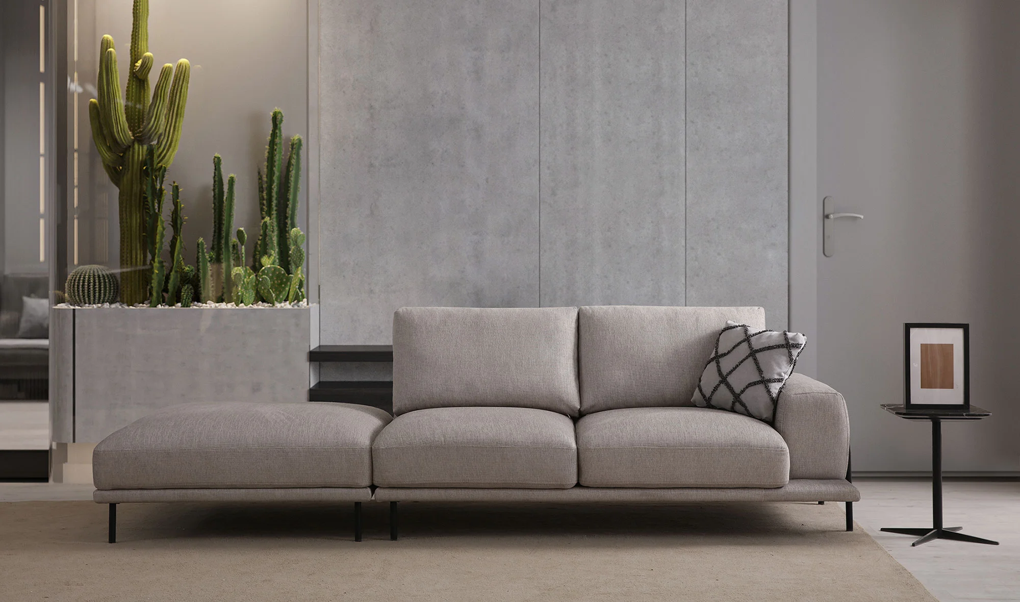 Merina Puflu Kanepe - Siyah