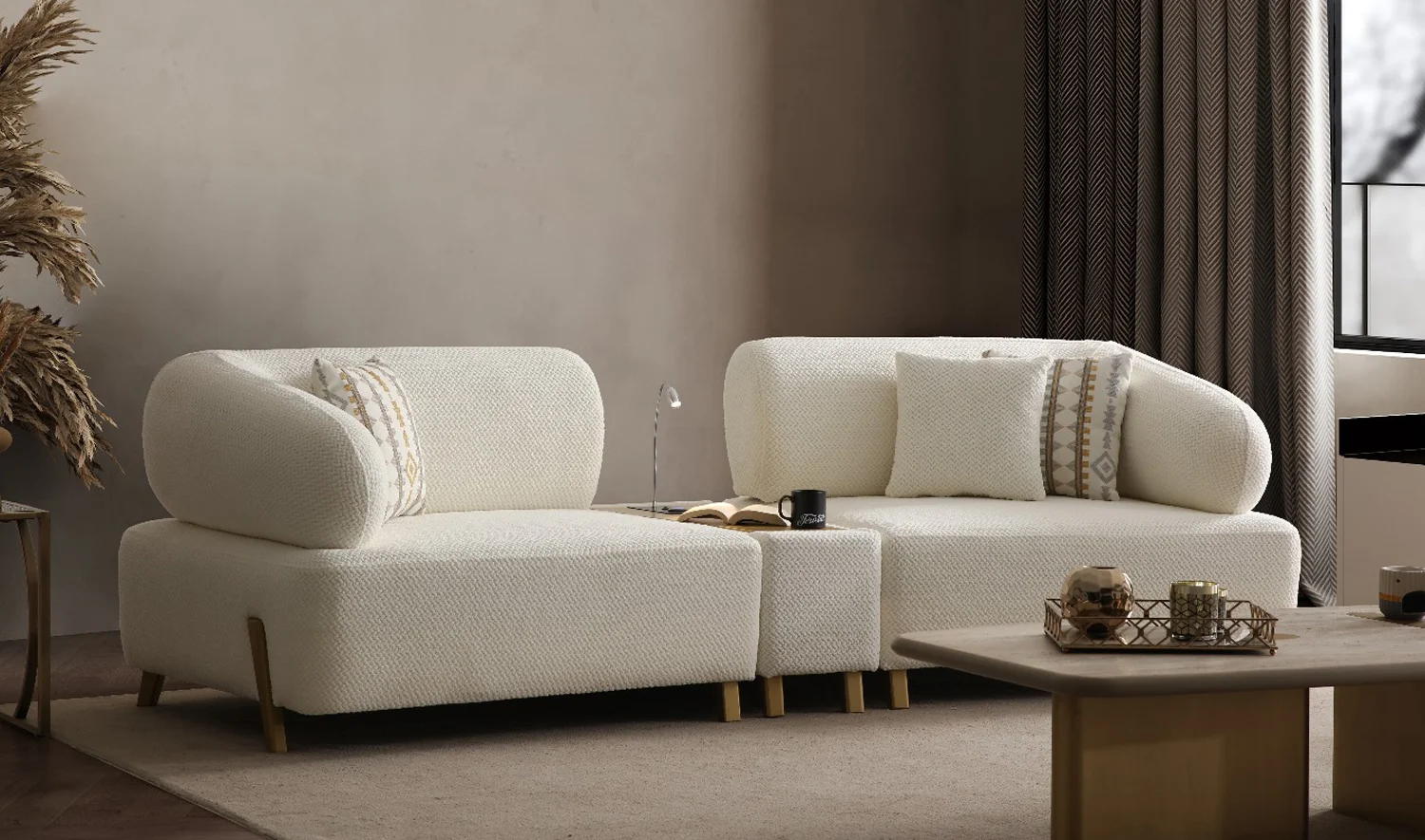 Ramona Kanepe - İç Sehpal? - Antik Gold - Premium