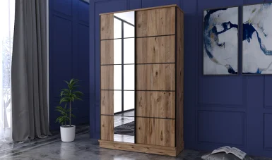 Beymen Walnuss Schiebe-Garderobe