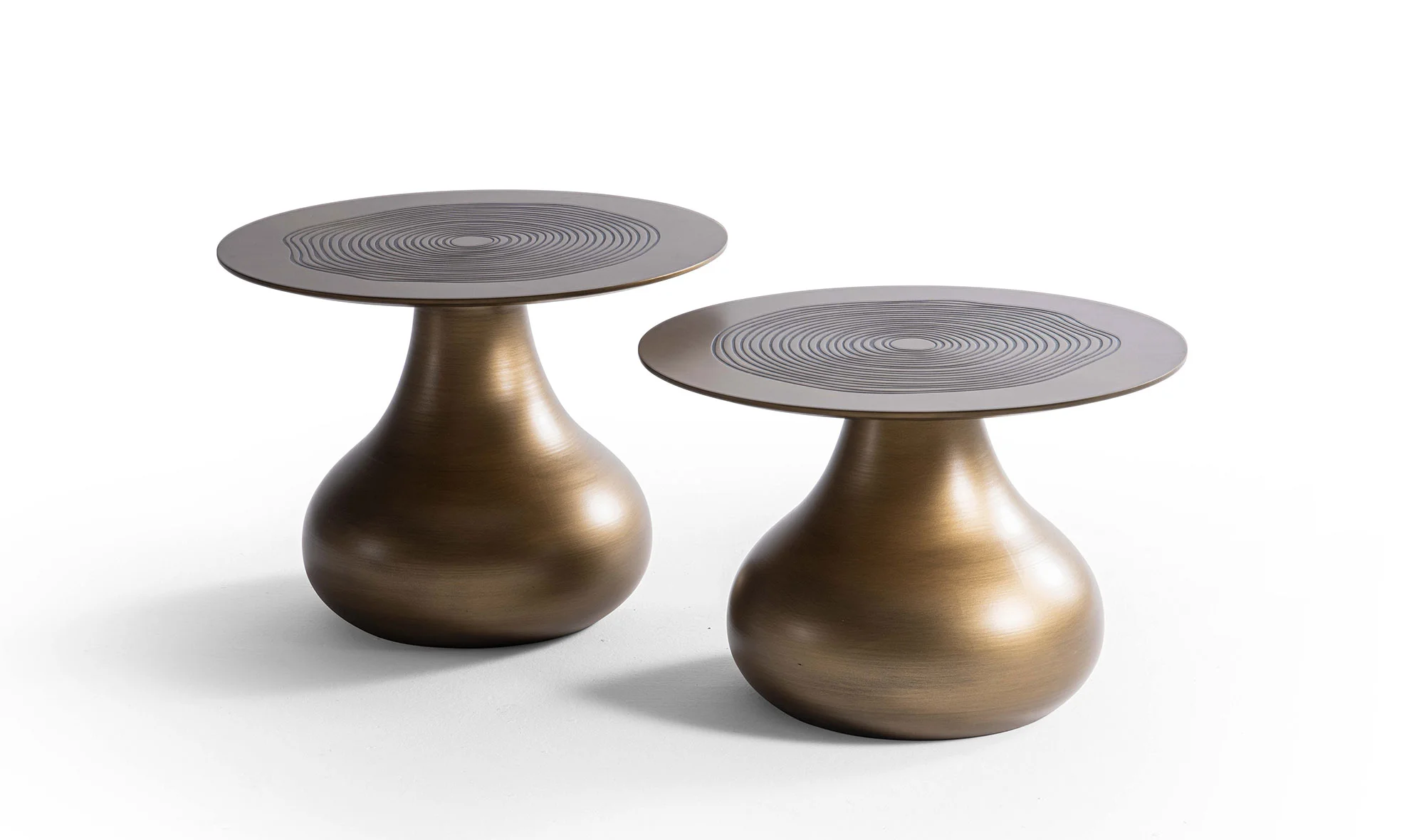 Chia İkili Sehpa Seti - Brass