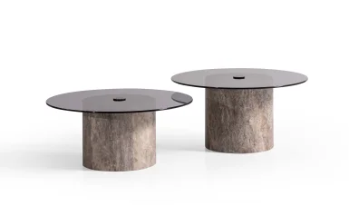 Dome Orta Sehpa Seti - Silver
