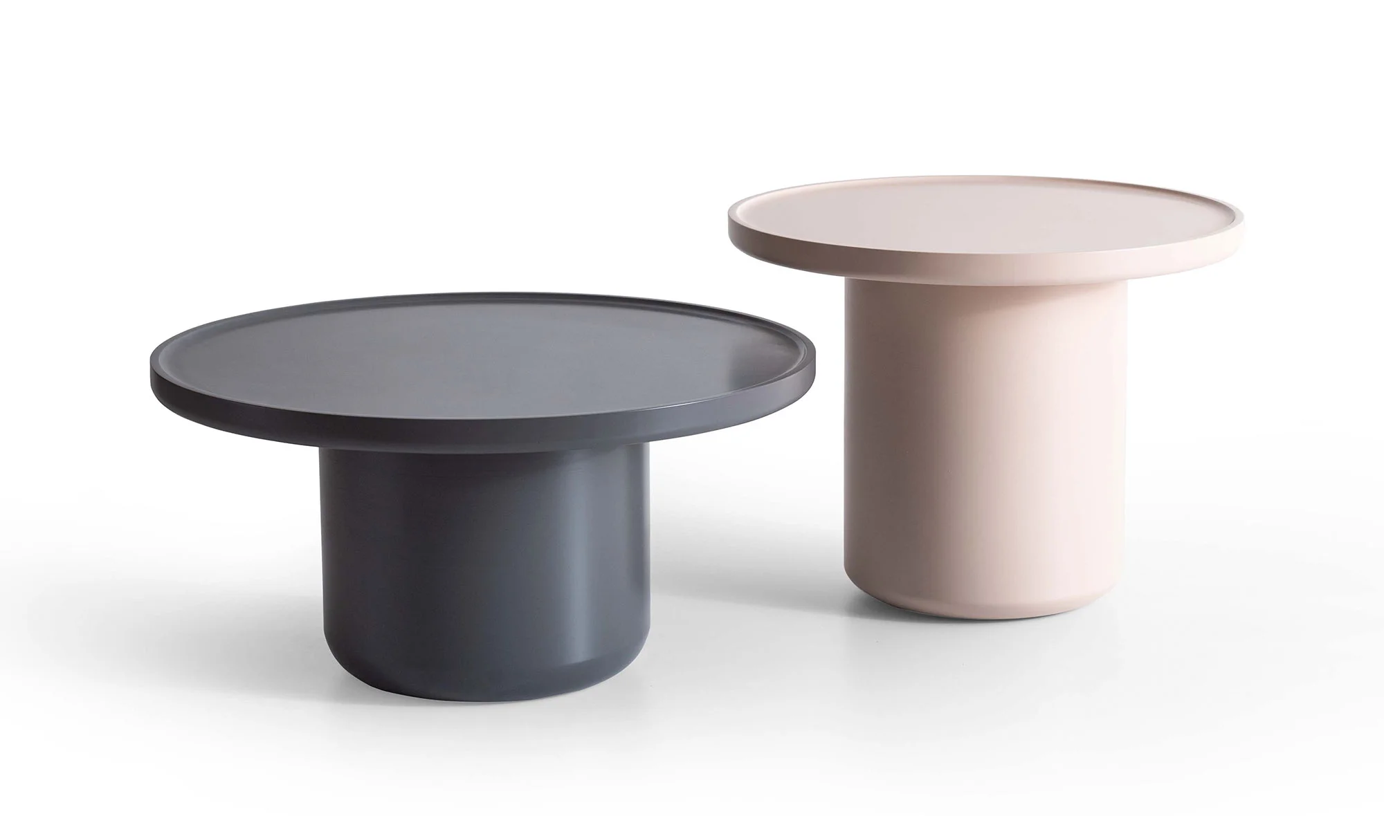 Emily Sehpa Seti - Yuvarlak - Antrasit