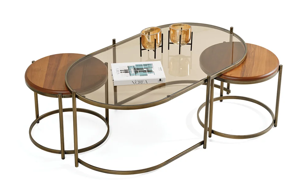 Harley Orta Sehpa Seti - Bronz