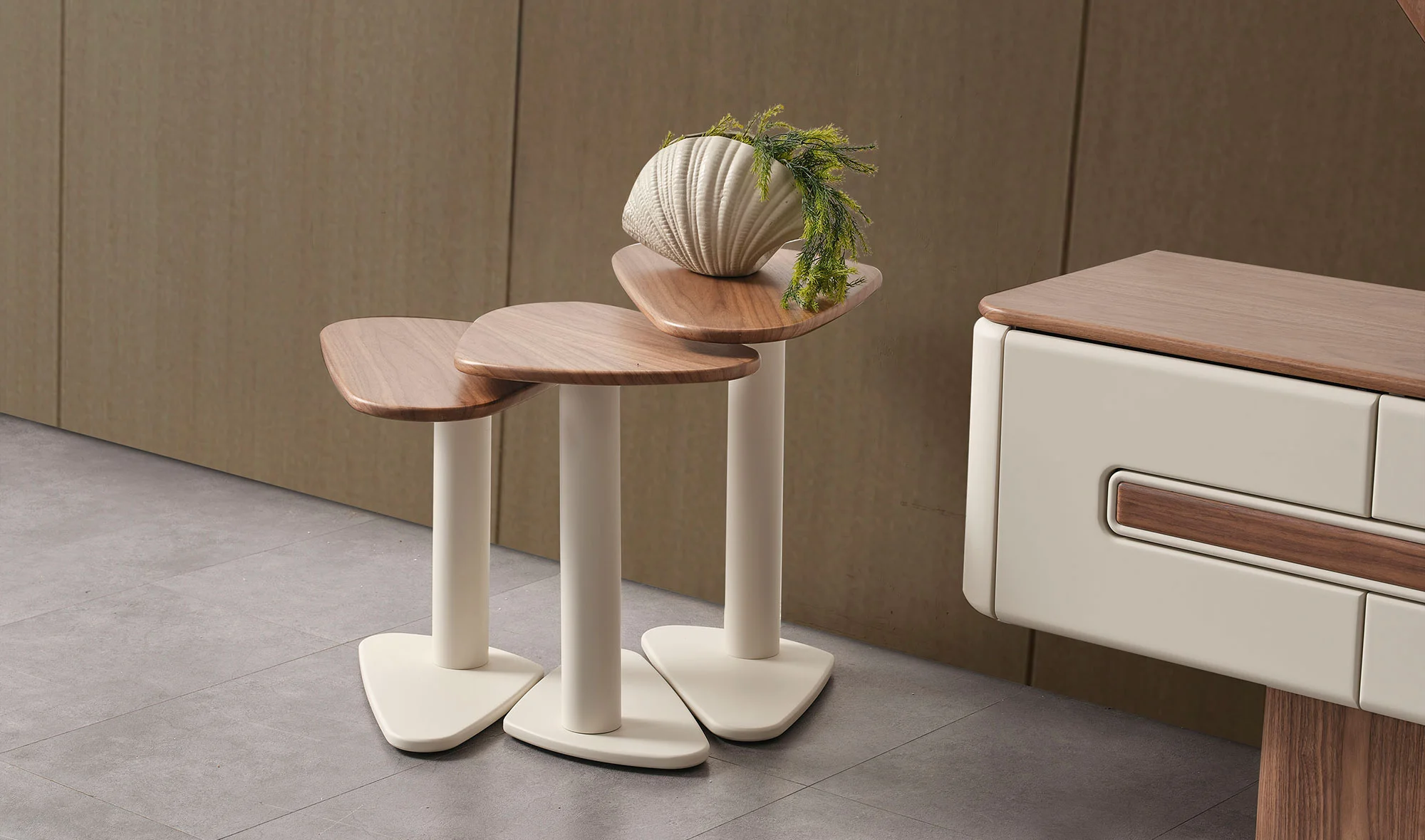 Jacob Zigon Sehpa - Krem Ceviz