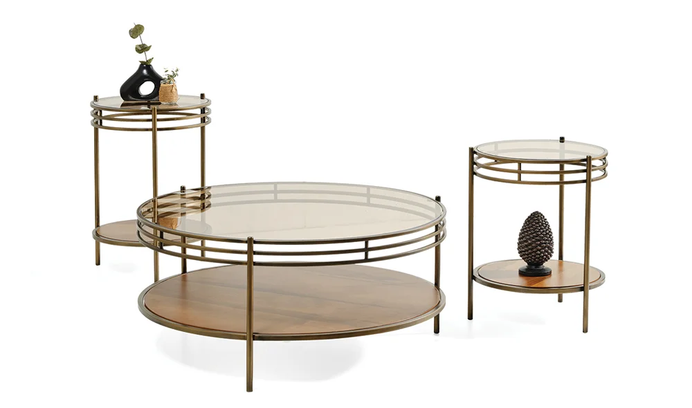 Pretty Orta Sehpa Seti - Gold