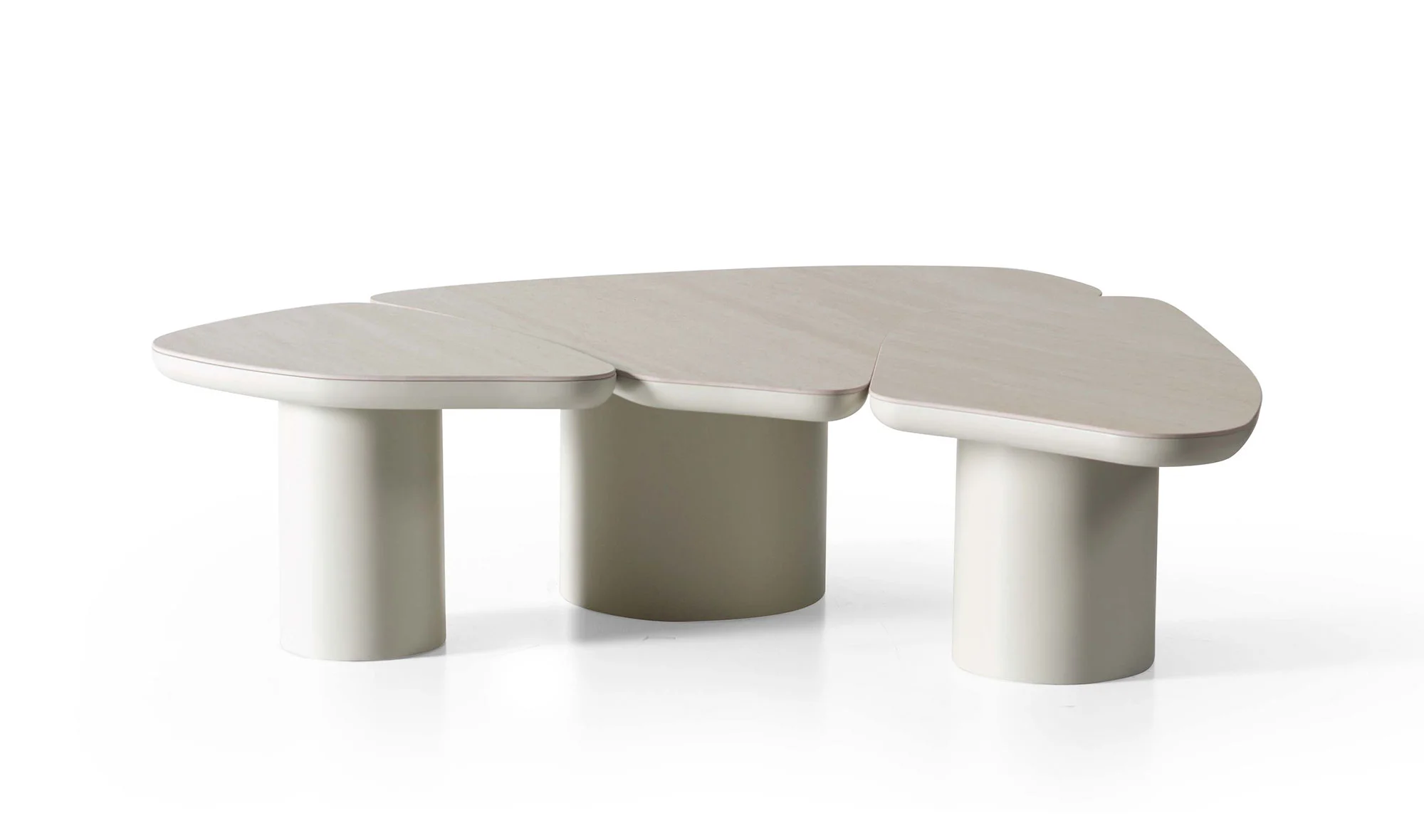 Tigra Porselen Orta Sehpa - Krem